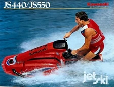 1983 Kawasaki Jet Ski 440 and 550 4-page brochure-literature JS440 JS550 OEM