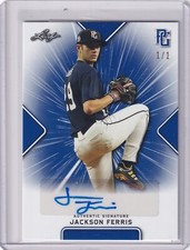 Jackson Ferris 2021 Leaf Perfect Game Plate & Proof Blue Auto 1/1
