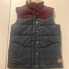 EPIC THREADS Vest With Faux Collar Blue/burgundy Size Medium