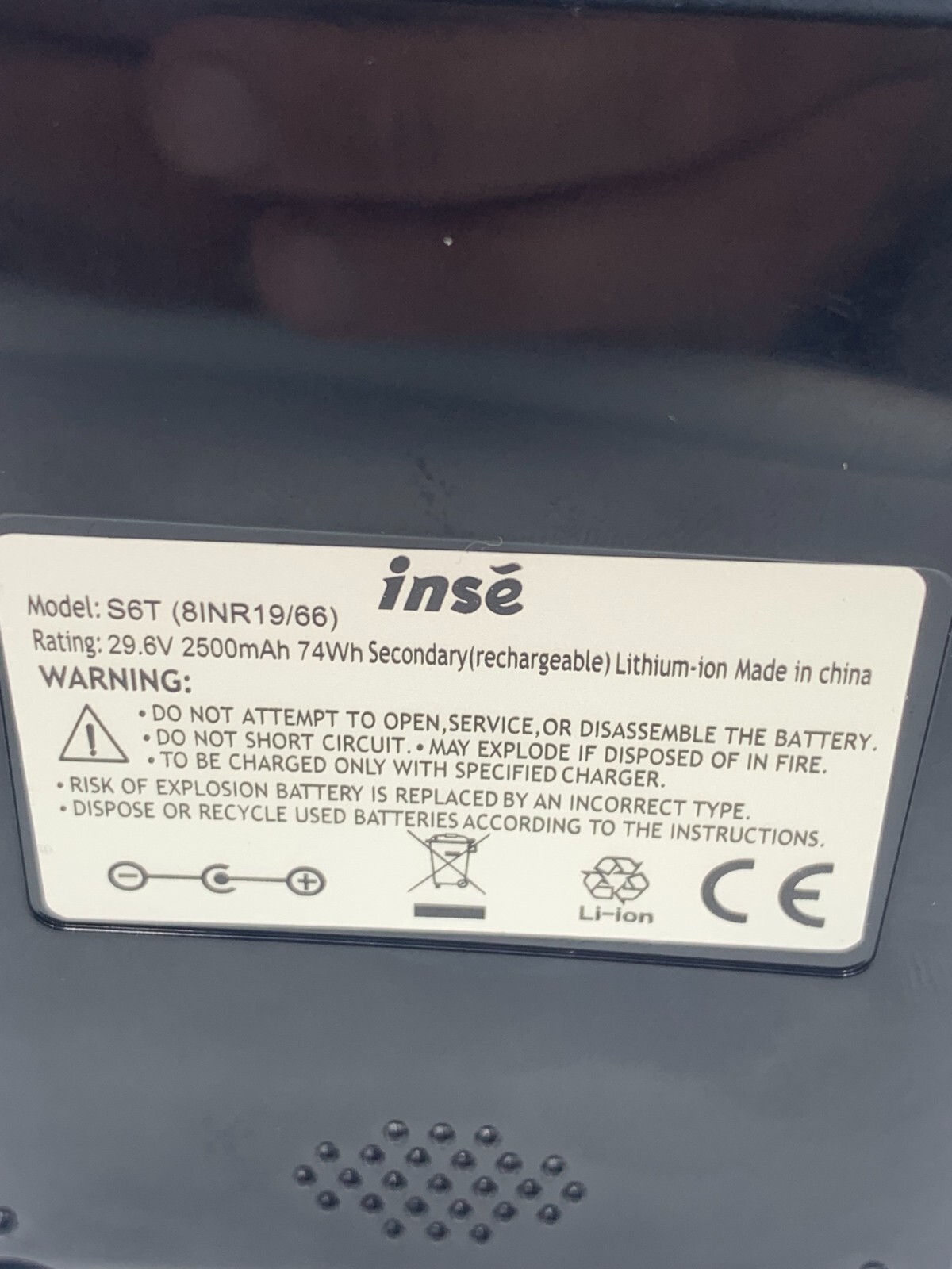 Genuine OEM INSE S6T/S6P Pro/S6/S6P Cordless Vacuum Battery eBay