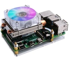 Geeekpi Raspberry Pi 3 & 4 Fan, Low-Profile Cpu Cooler With Rgb Cooling (Silver)