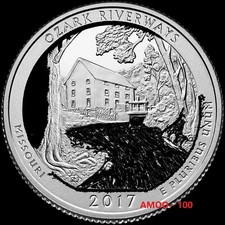 2017-S Clad Proof Quarter OZARK SCENIC RIVER WAYS National Park