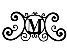 Iron Letter M Monogram Door Wall Decoration Plaque Metal Art Initial 2mm thick