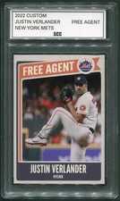 Custom 2022 Justin Verlander New York Mets Free Agent Baseball Card
