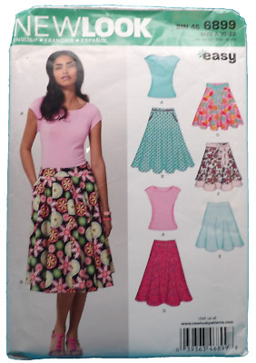 New Look 6899 EASY Misses' Skirts & Raglan Sleeve Knit Top SZ 10-22 UNCUT 2009