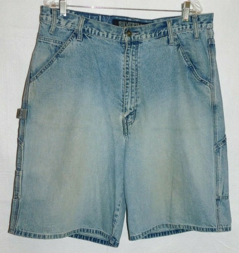 SILVERTAB Blue Denim Shorts Baggy Fit 