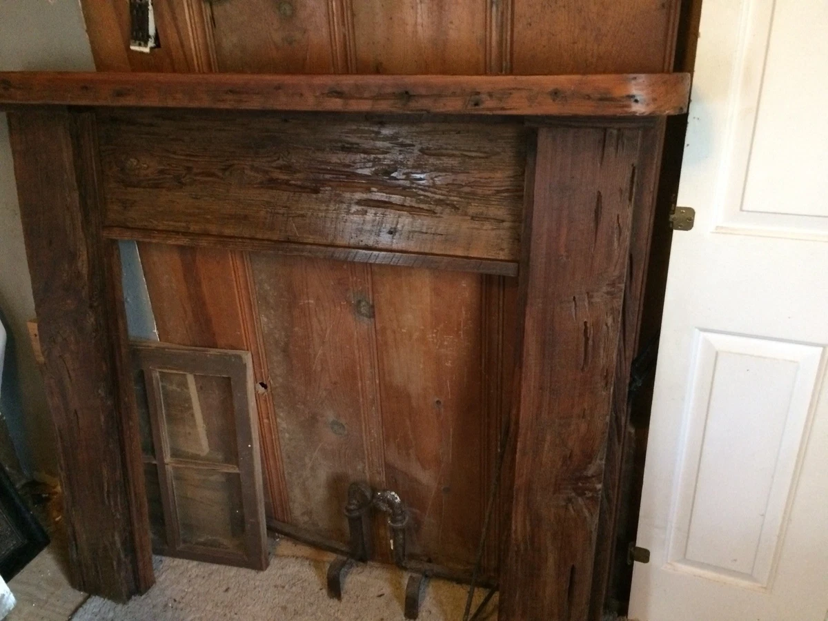 Antique reclaimed pecky cypress lumber hand crafted fire place mantel | eBay