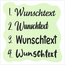 Wunschtext Aufkleber individuell personalisiert nach Wunsch individuell Sticker