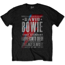 David Bowie Hammersmith Odeon T-Shirt Black New