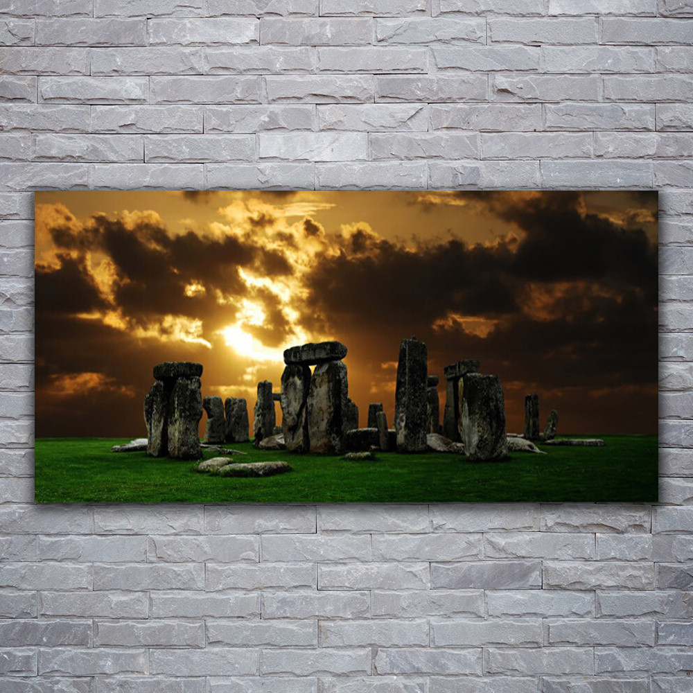 Tableau en verre acrylique 120x60 cm panorama paysage de pierres pour salon