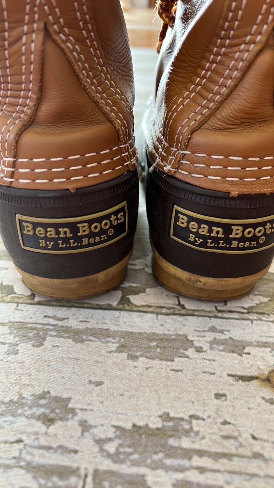 L.L. Bean boots W's 6" 5 hole leather duck brown size… Gem