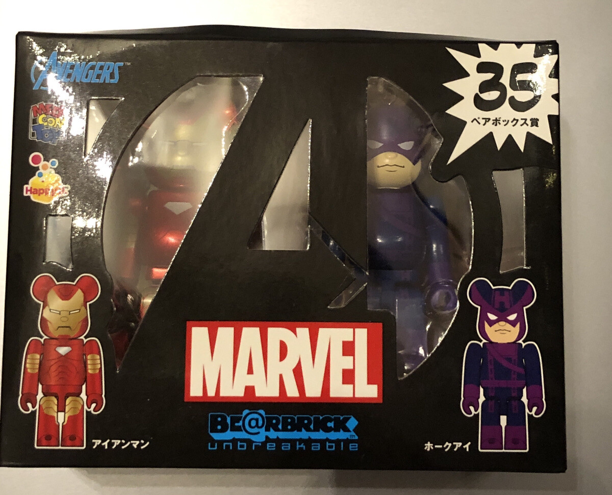 2012 Marvel X-Men Iron man + Hawkeye 100% Bearbrick figure Box 
