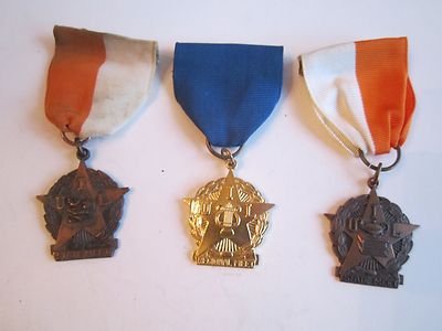 3 VINTAGE U I L STATE MEET POETRY MEDALS - NICE - OFC-C