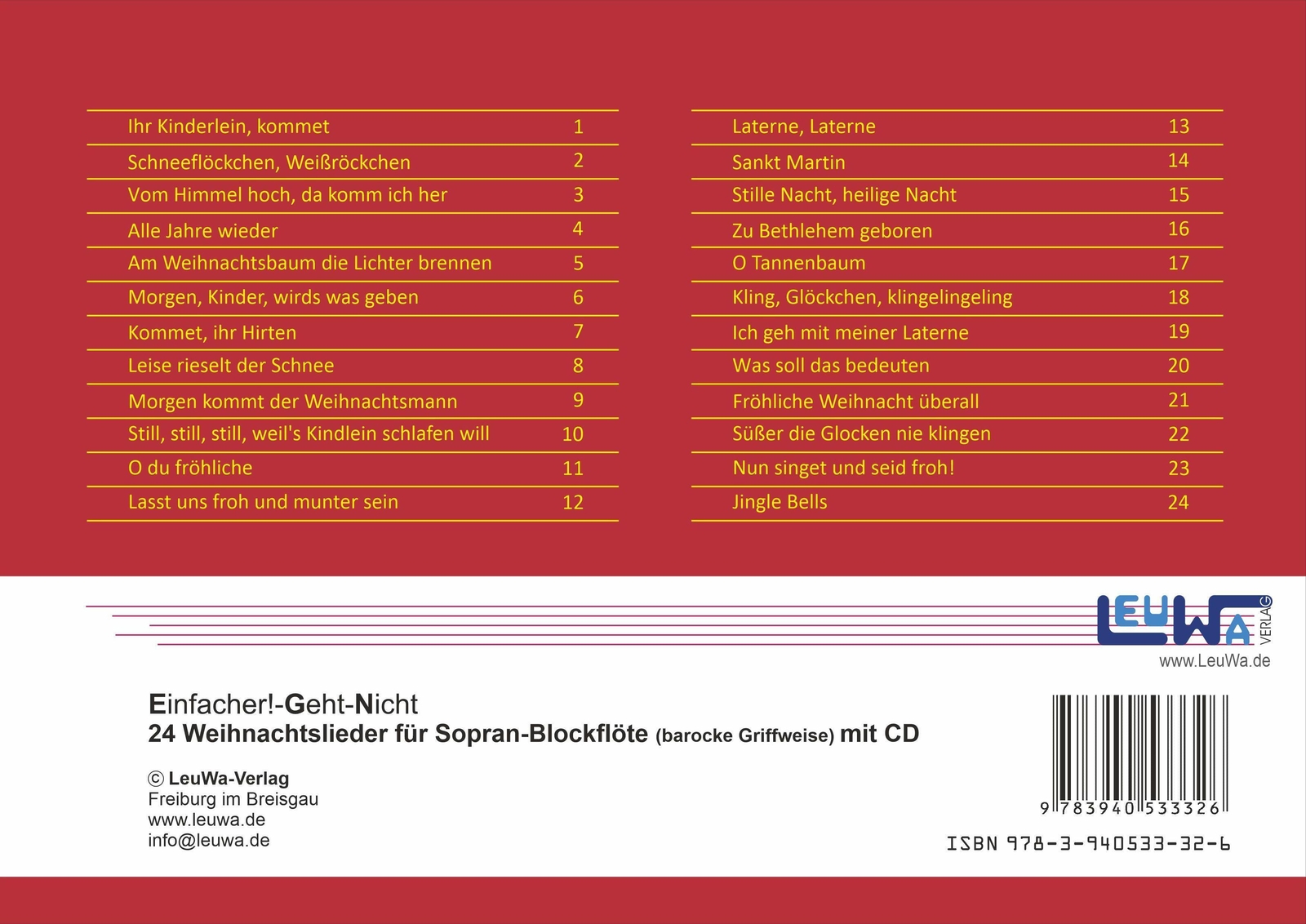 Thumbnail - Einfacher-geht-nicht: 24 Weihnachtslieder Für Sopran-blockflöte