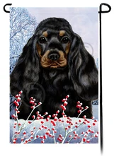 Cocker Spaniel Winter Berries Garden Flag