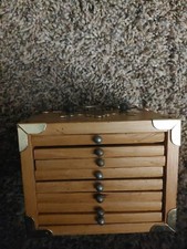 Vintage Cork Coaster Set In Wooden Carrying Case. Decent Condition. Light damage