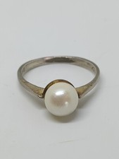 Vintage Sterling Silver 925 Pearl Ring Size 6.5