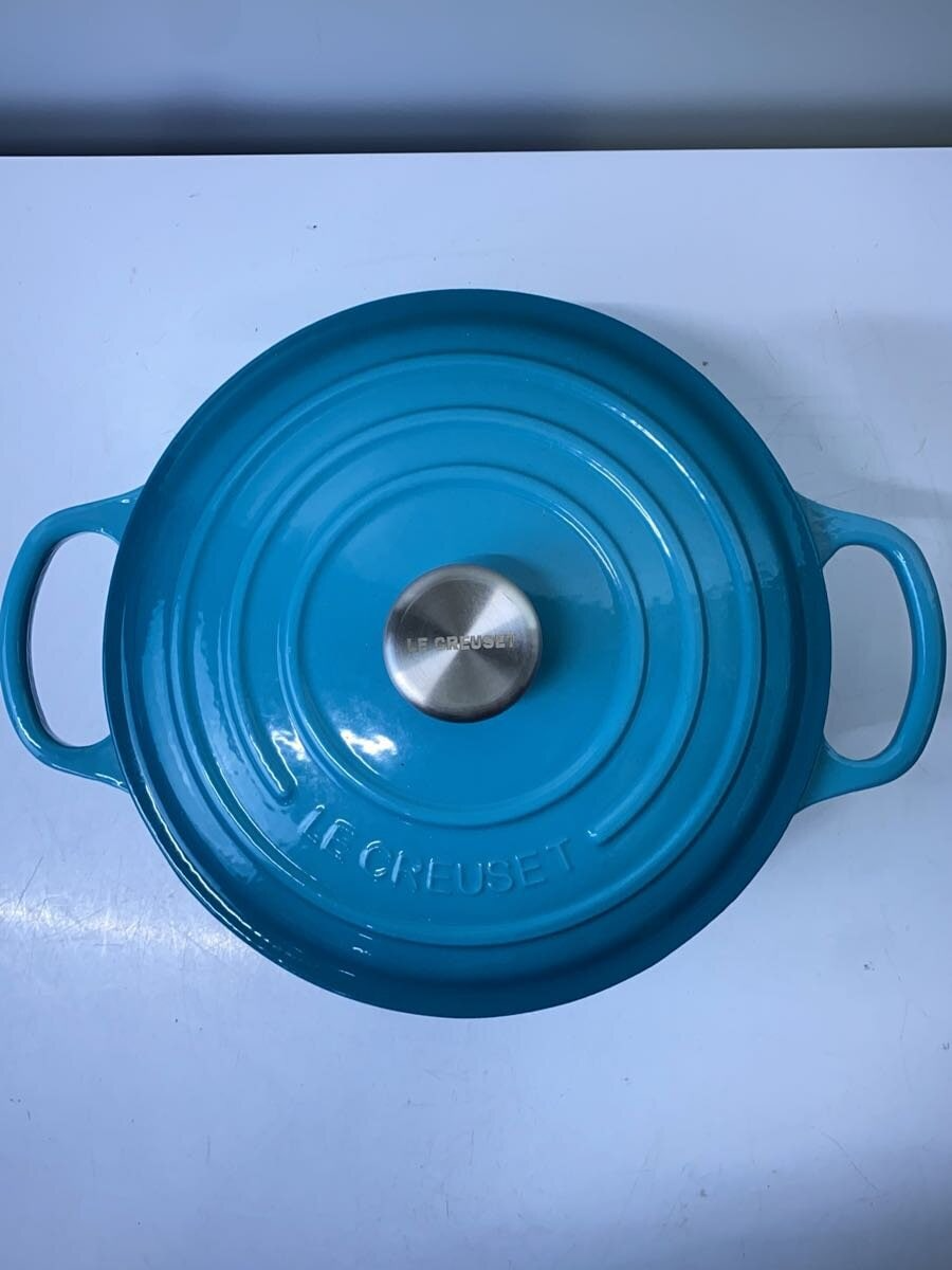 Le Creuset Cocotte Ronde 24cm Caribbean Blue Silver knob Cast Iron