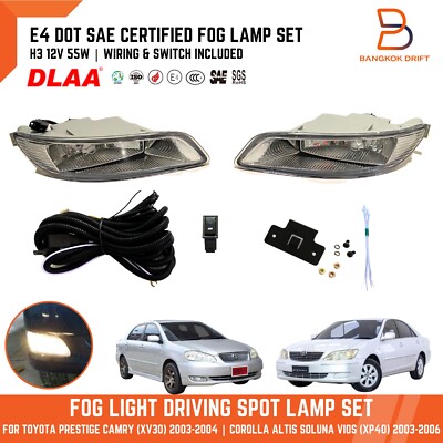 Fog Lights Driving Lamps Pair Set Fits Toyota Camry 2002 2003 2004 XV30 Sedan