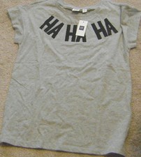 NWT GIRLS GAP KIDS A-LINE T-SHIRT-SIZE XXL 14-16 - GRAY-HA HA HA