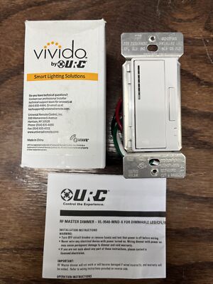 URC Vivido Master Dimmer with Neutral - 600 Watt, White VL-9540-MND-WH