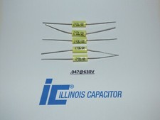 Illinois .047uf 630Vcapacitors, POLYPROPLYENE film axial lead capacitor, set/5