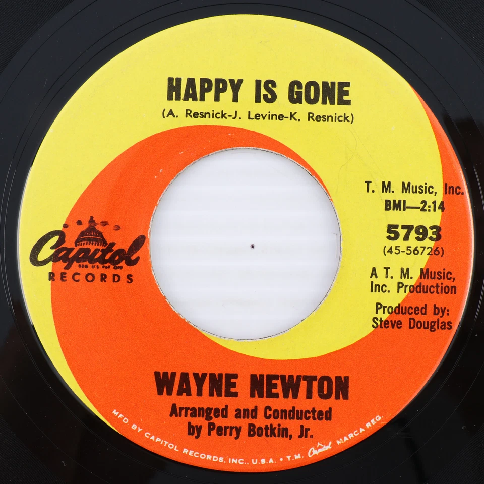 Wayne Newton – How D'Ya Talk To A Girl / Happy Is Gone - 1966 45 rpm Record 5796 - Image 3 of 4