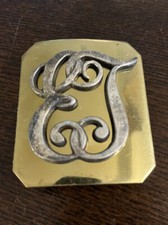 Vintage Brass Belt Buckle EJ