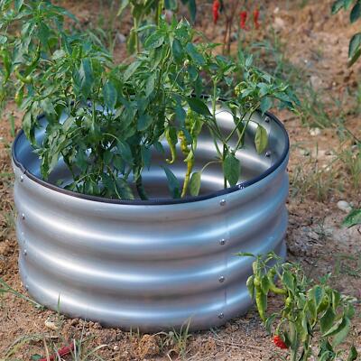 Hochbeet Pflanzgefäß rund Blumentrog Garten Outdoor Stahl verzinkt 60 x 30 cm