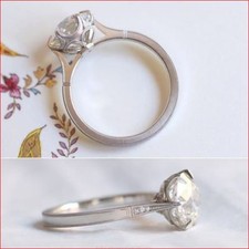 2 Ct Round Cut Moissanite Vintage Art Deco Engagement Ring 925 Sterling Silver