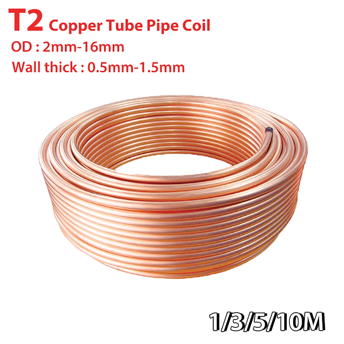 Copper Tube Pipe Coil Soft /Water/Gas/Air Conditioning  2mm/3mm/4mm/5mm/6mm-16mm