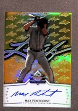 2014 Leaf Valiant Base Gold Prismatic #BA-MP1 Max Pentecost Auto /10