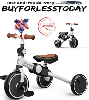 EagleStone Tricycle for Toddlers 1-3 Years Old4 in 1 Foldable Toddler Bike Bi...