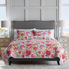 Croft  Barrow Sarah Reversible Cotton Quilt or Sham, Hibiscus Floral