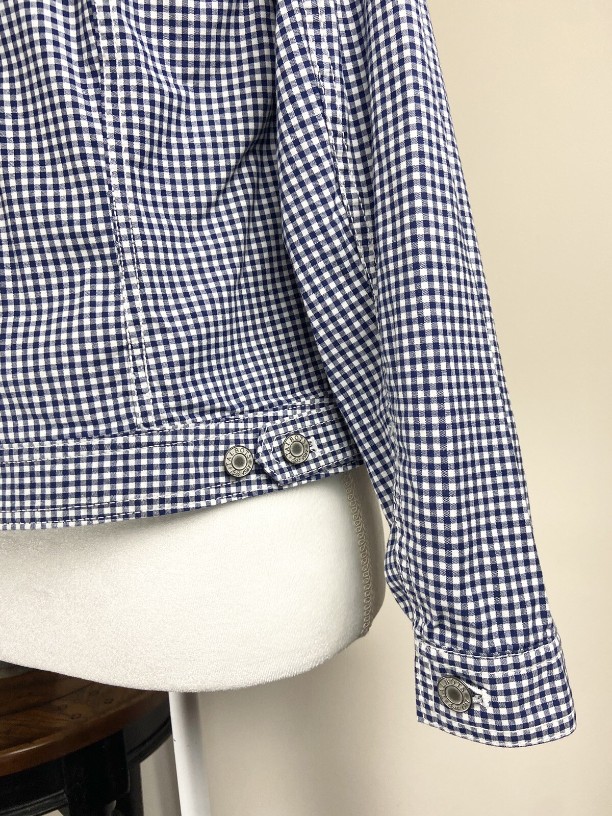 MEDIUM PETITE Talbots JACKET Button Down GINGHAM … - image 7