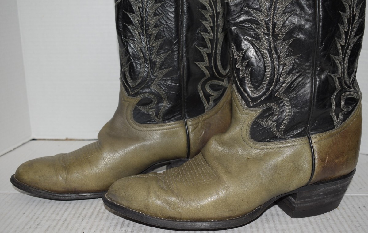 Vtg Tony Lama 6700 2-Tone Leather Western Cowboy Riding Work 