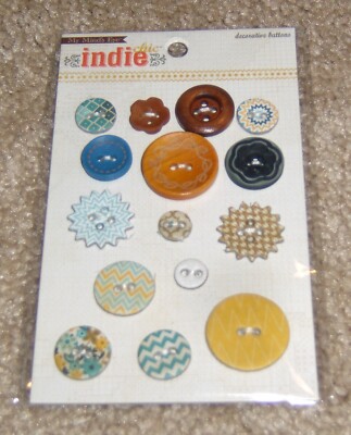 My Minds Eye'' Indie Chic'' Decorative Buttons ~ Nutmeg ''Family''