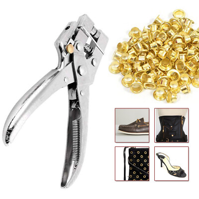 4 mm Ösenzange Locher Werkzeug Lochmacher Leder Handwerk 100 Stück Gold Metallösen