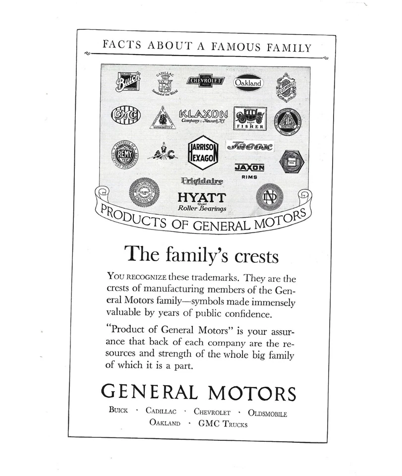 Vintage General Motors Print Ad Brand Logos Buick Cadillac Chevrolet GMC Jaxon - Image 2 of 2