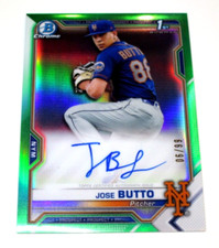 2021 Bowman Chrome JOSE BUTTO 1st Prospect Green Refractor Auto #'d 06/99 Mets !