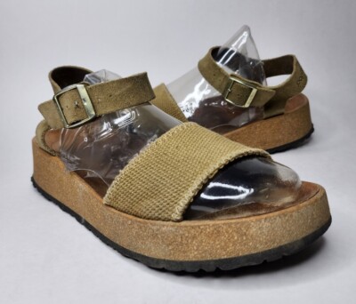 Papillio Birkenstock Glenda Canvas Textile Wedge Sandal Tan