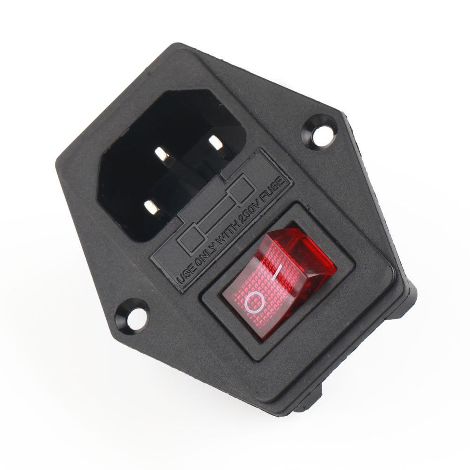 4pcs 3Pin IEC320 C14 Inlet Module Plug Fuse Switch Male Power Socket ...