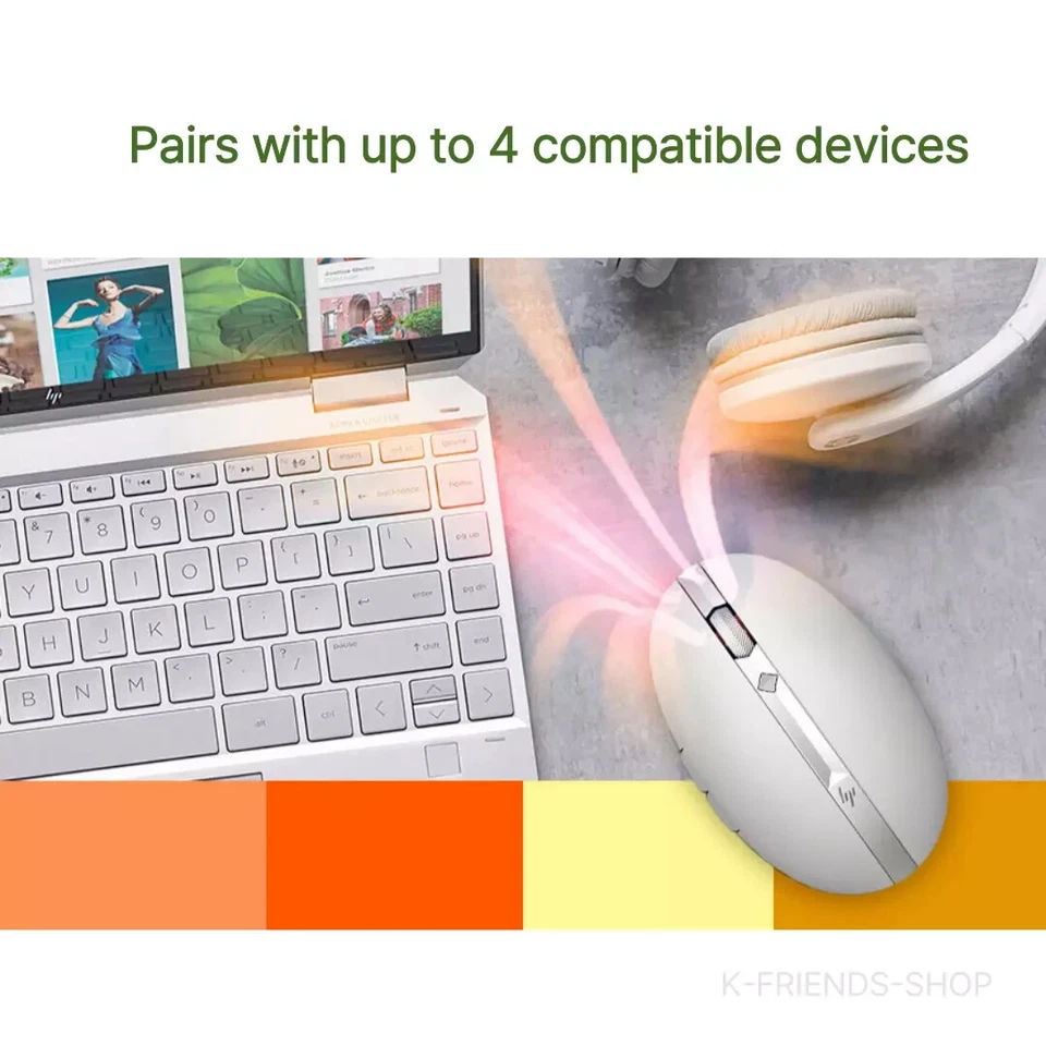 Mouse sem fio Bluetooth HP Spectre recarregável 700 prata natural - Imagem 3 de 4