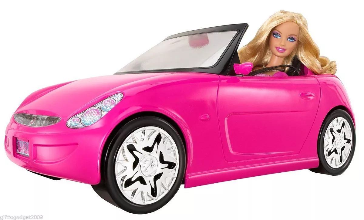 Barbie Glam Auto Convertible Car with Barbie Doll V6744 Year 2010 New  -Sealed