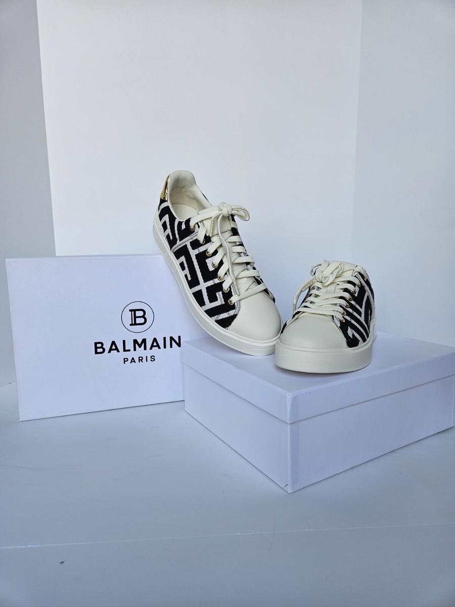 Balmain Logo Jacquard B-Court Sneakers US size 8 | eBay