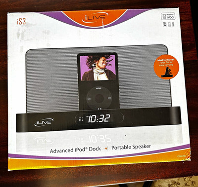 iLive iS3 Black iPod Audio Dock Speaker Alarm Remote Control IC2807BLK