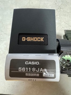 G-Shock 5611 Green Watch Shock Resistant Rubber Band Replaced Used
