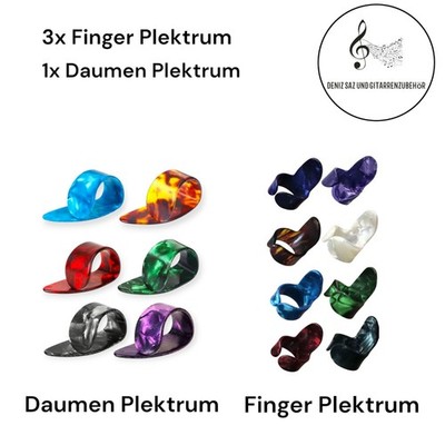 Gitarre Finger & Daumenpick Set Fingerplektrum Westerngitarre Plektrum Bass