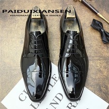 Men's Shoes Pointed Toe Formal Groom's Wedding Shoes Genuine Leather Work Shoes