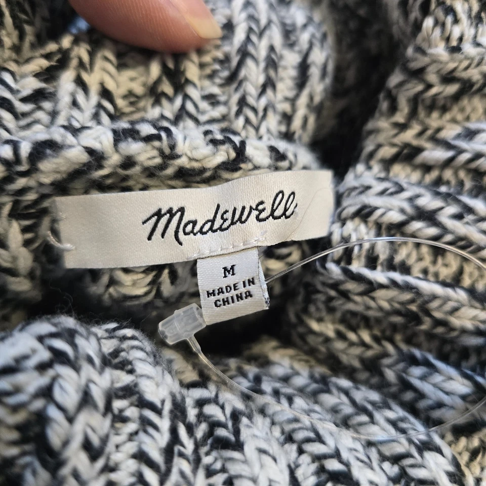 Suéter Madewell Mujer Talla Mediana Gris Tejido Cuello Alto Cuadrado Cápsula Informal Foto 4 de 4
